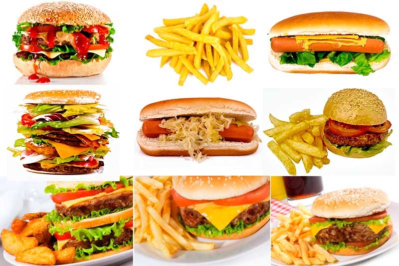 Fast Food Junk Food Carrocho Quente Sanduich Burguer Câncer Doenças Mal Saúde